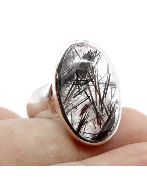 Anello Quarzo Tormalinato