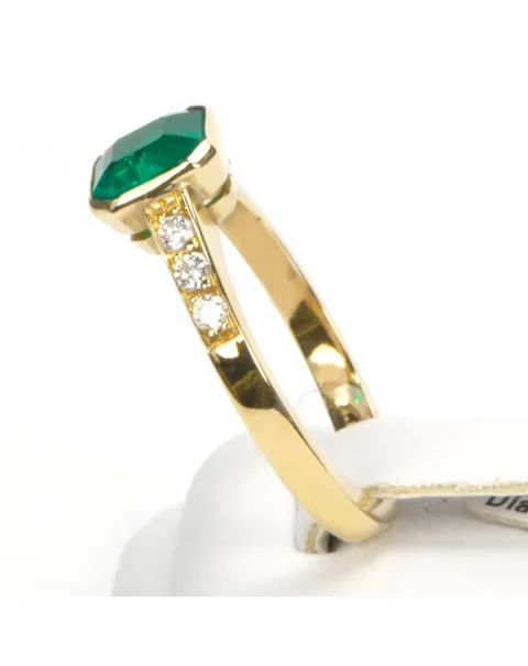 Anello Oro Smeraldo Colombiano e Diamanti