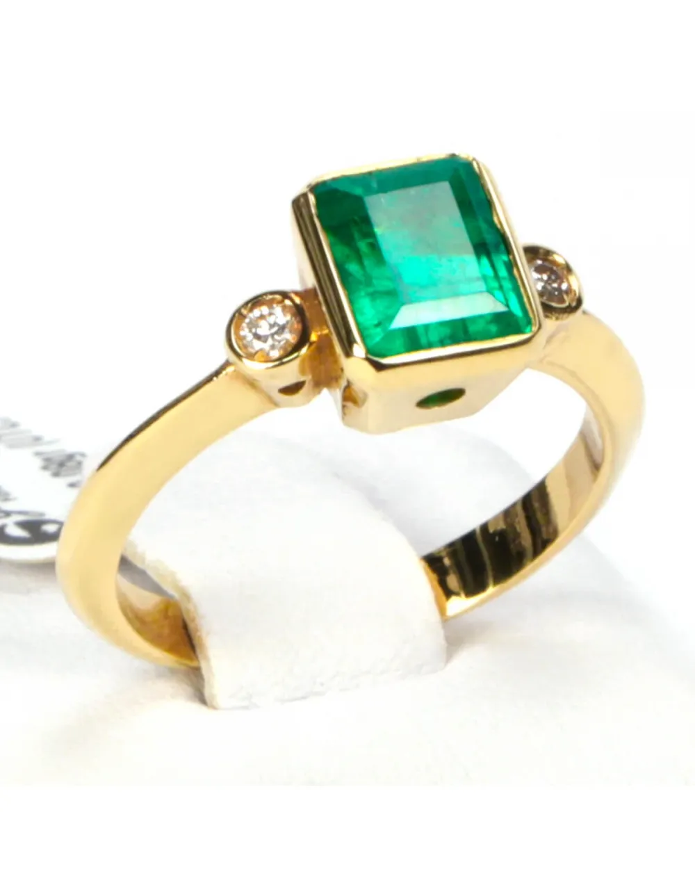 Anello Oro Smeraldo Colombiano e Diamanti
