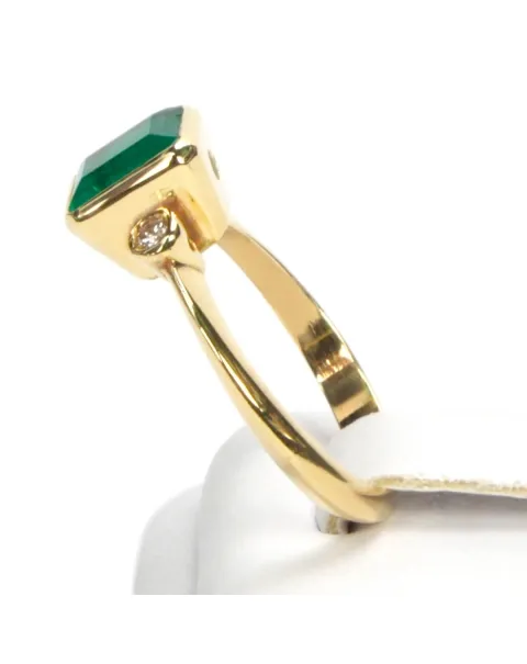 Anello Oro Smeraldo Colombiano e Diamanti