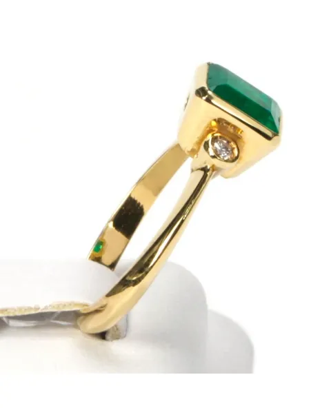 Anello Oro Smeraldo Colombiano e Diamanti