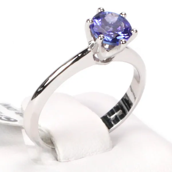 Anello Oro Bianco Tanzanite