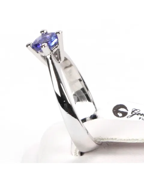 Anello Oro Bianco Tanzanite