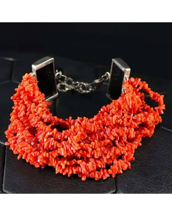 Bracciale con Corallo e Onice