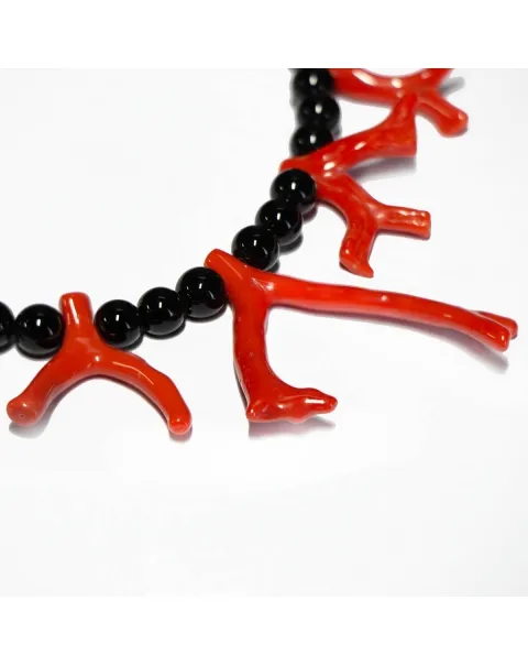 Collana in Corallo e Onice 