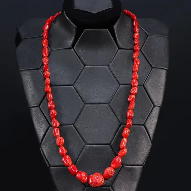 Collana in Corallo Rosso del Mediterraneo – Algh...