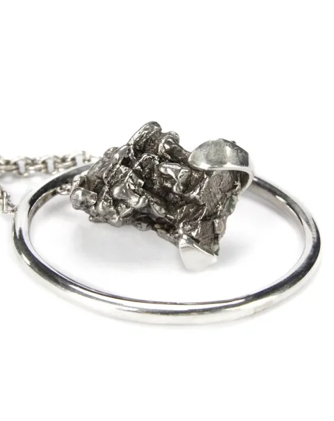 Meteorite "Campo del Cielo" collana Quarzo Tormalinato e Onice