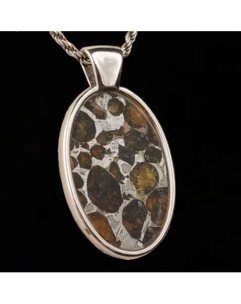 Ciondolo Celestiale: Frammento di Meteorite Pallasite Seymchan.