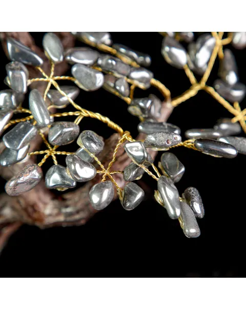 Albero Bonsai in Ematite su Base di Ametista – Elemento Feng Shui.