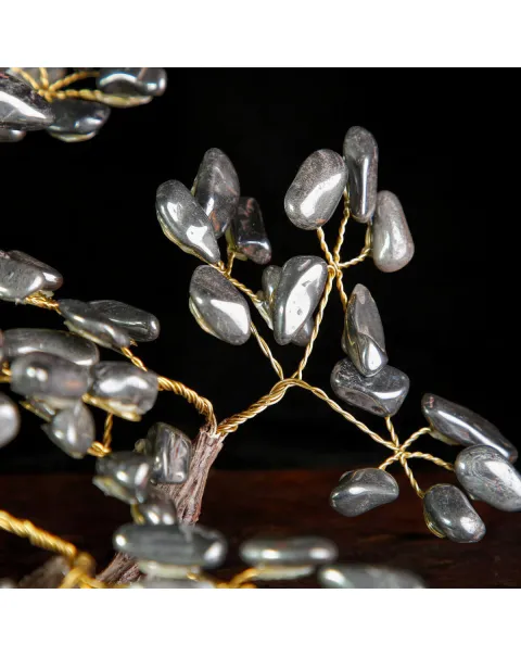 Albero Bonsai in Ematite su Base di Ametista – Elemento Feng Shui.