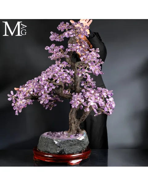 Albero Bonsai in Ametista su Drusa Naturale – Albero della Vita.