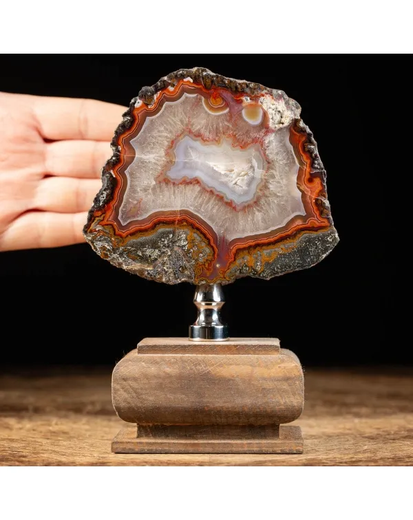 Geode Agata Rossa su base Decorativa