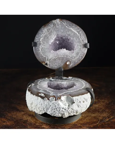 Geode Agata Sezionata su base