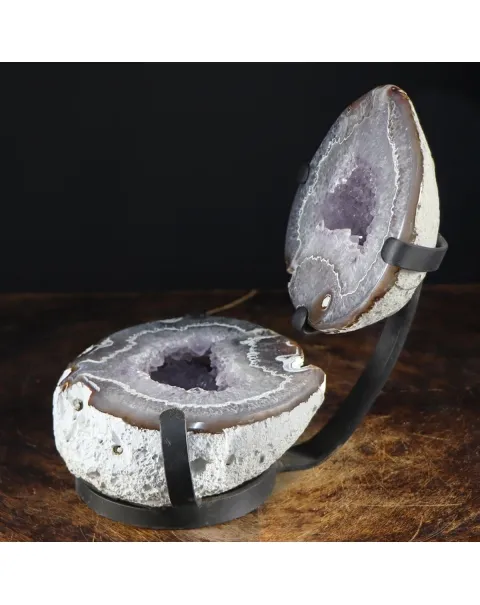 Geode Agata Sezionata su base