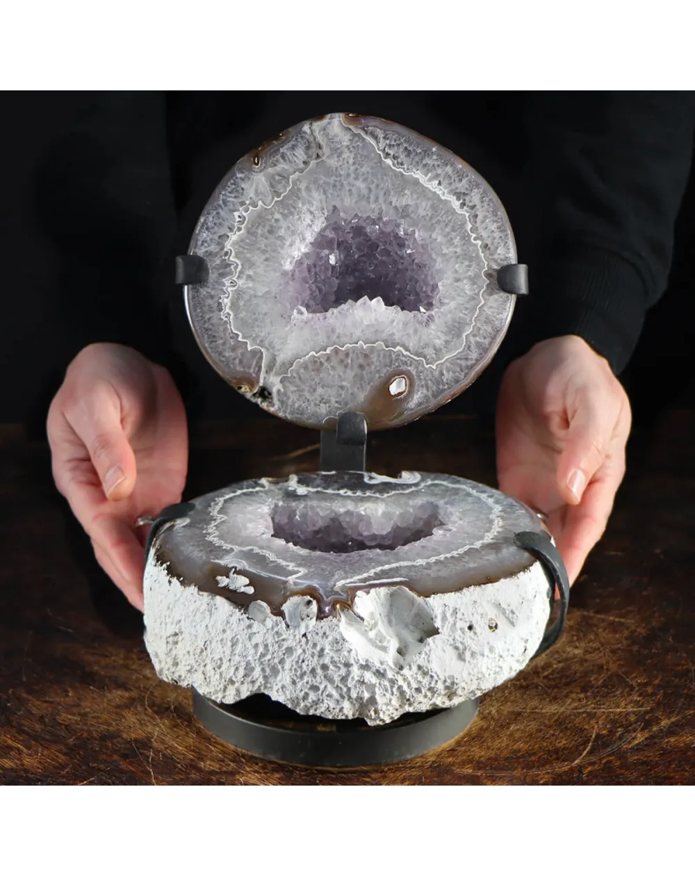 Geode Agata Sezionata su base