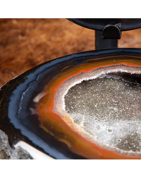 Geode Agata Sezionata su base