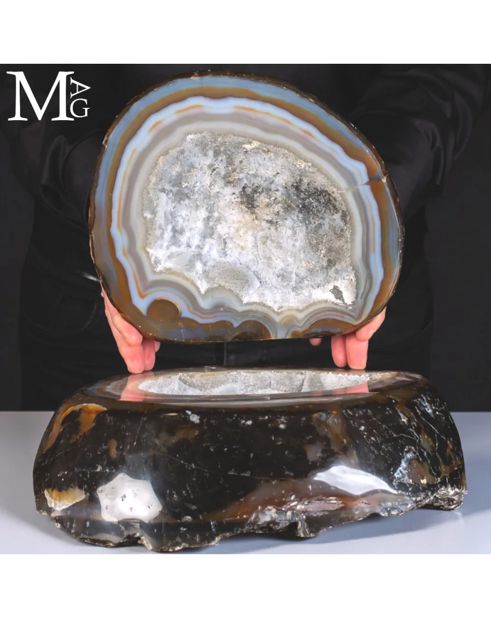 Geode di Agata sezionato e lucidato – Jewelry Box naturale