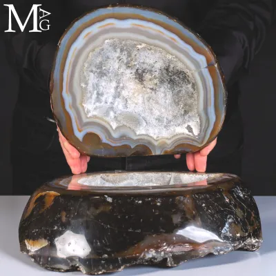 Geode di Agata sezionato e lucidato – Jewelry Box naturale