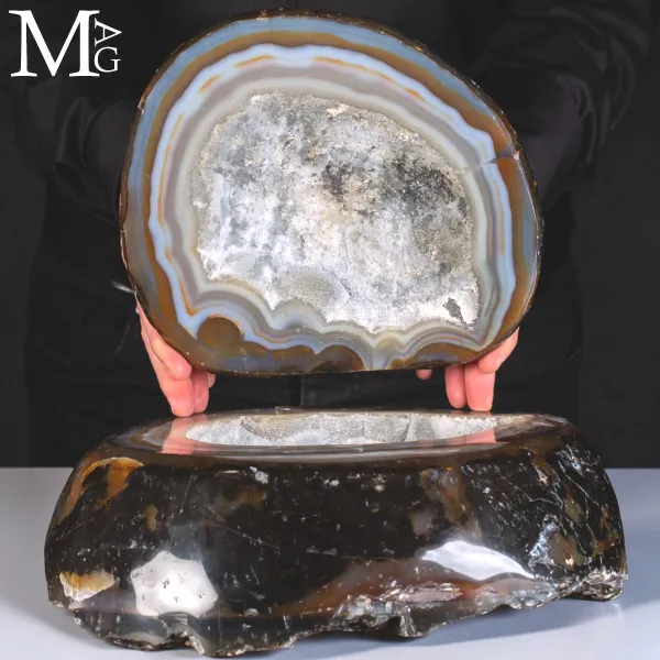 Geode di Agata sezionato e lucidato – Jewelry Box naturale