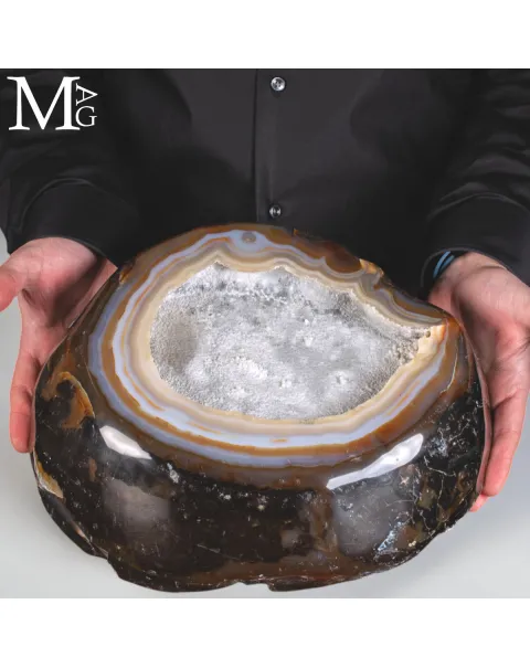 Geode di Agata sezionato e lucidato – Jewelry Box naturale