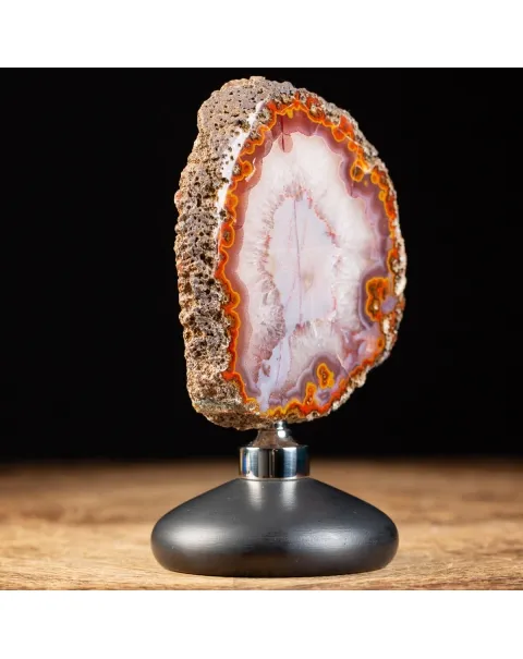 Geode Agata Rossa su base Decorativa