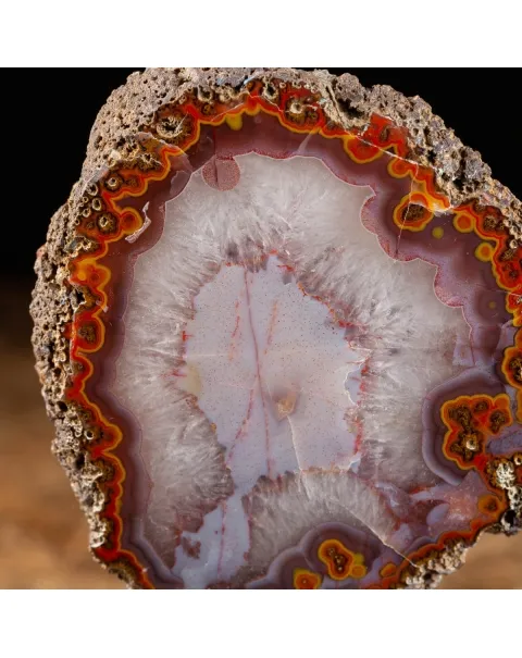 Geode Agata Rossa su base Decorativa