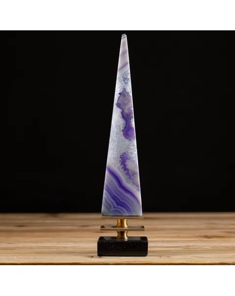 Obelisco Agata Viola su Base di Marmo