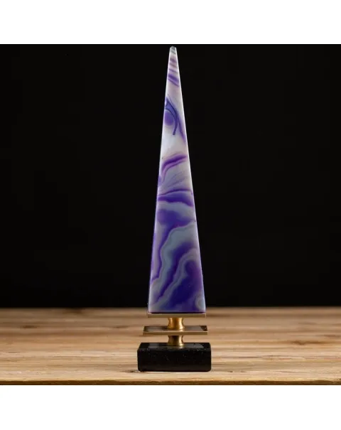 Obelisco Agata Viola su Base di Marmo