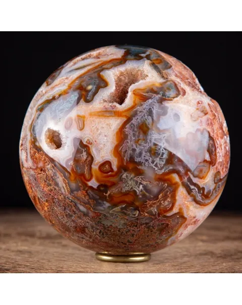 Rara Sfera di Agata Muschiata rossa
