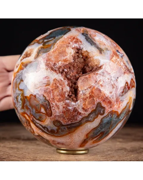 Rara Sfera di Agata Muschiata rossa
