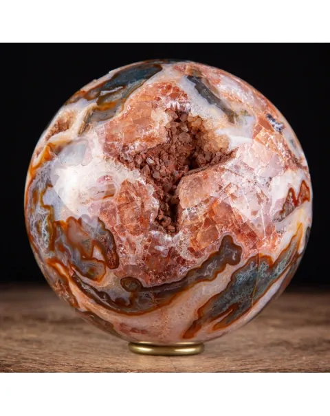 Rara Sfera di Agata Muschiata rossa