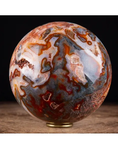 Rara Sfera di Agata Muschiata rossa