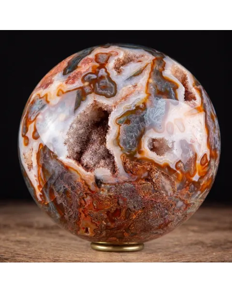 Rara Sfera di Agata Muschiata rossa