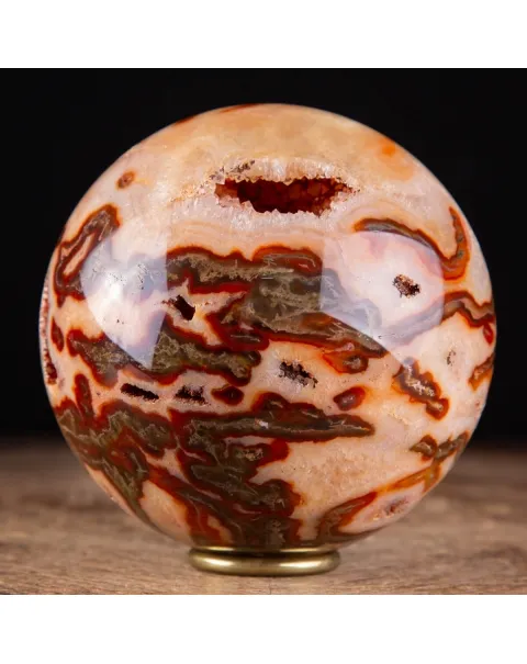 Rara Sfera di Agata Muschiata rossa