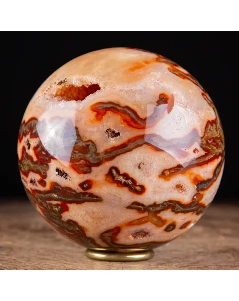 Rara Sfera di Agata Muschiata rossa