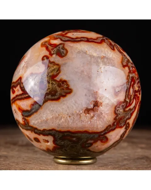 Rara Sfera di Agata Muschiata rossa