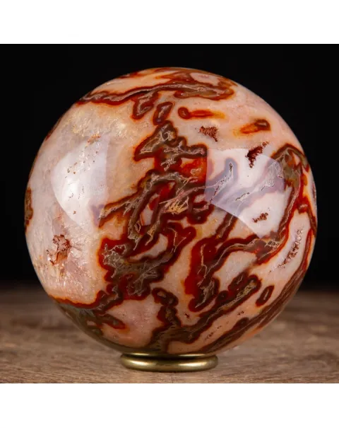 Rara Sfera di Agata Muschiata rossa