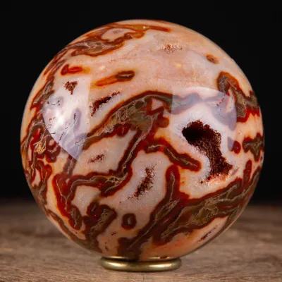 Rara Sfera di Agata Muschiata rossa
