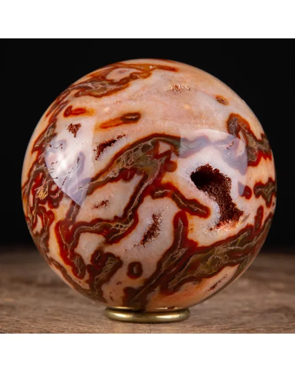 Rara Sfera di Agata Muschiata rossa