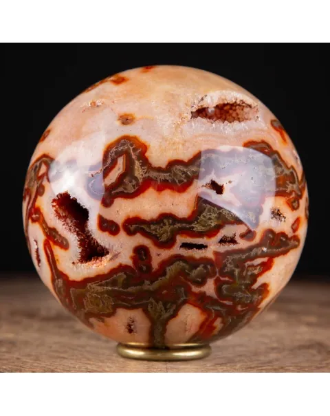 Rara Sfera di Agata Muschiata rossa