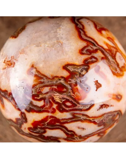 Rara Sfera di Agata Muschiata rossa