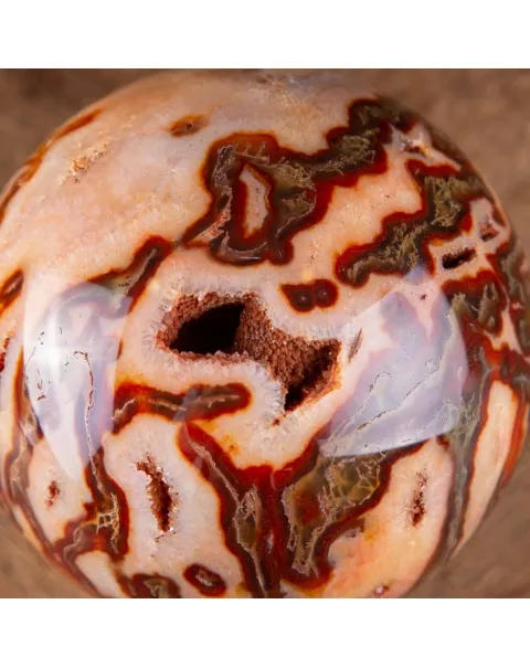 Rara Sfera di Agata Muschiata rossa
