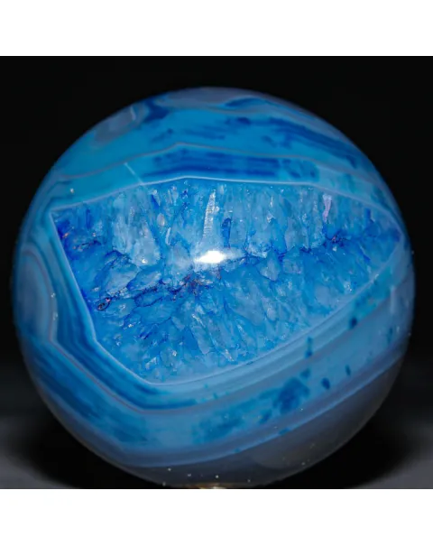 Sfera in Agata Naturale Tinta – Geode con Nucleo