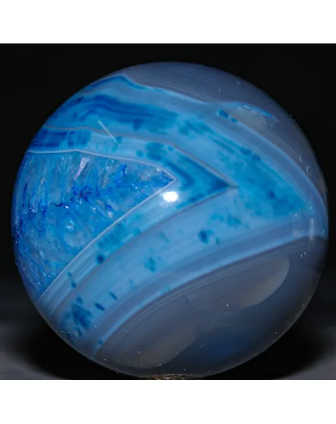 Sfera in Agata Naturale Tinta – Geode con Nucleo