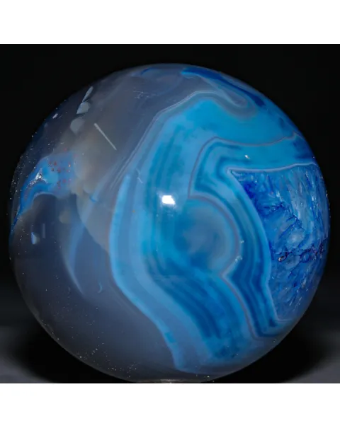 Sfera in Agata Naturale Tinta – Geode con Nucleo