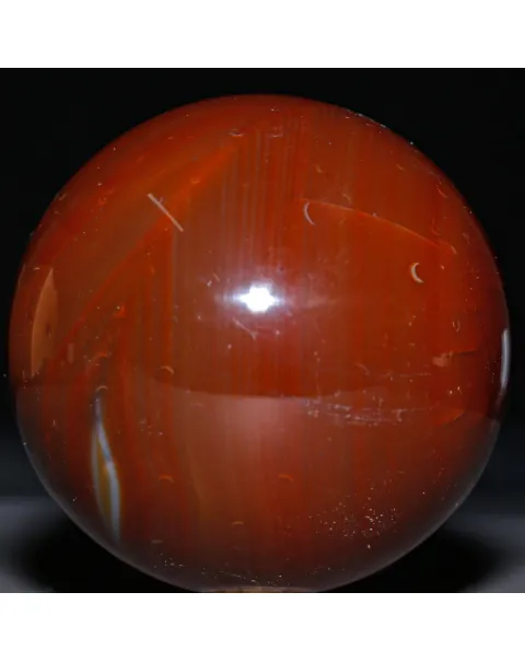 Sfera in Agata Naturale Tinta – Rosso Fuoco.