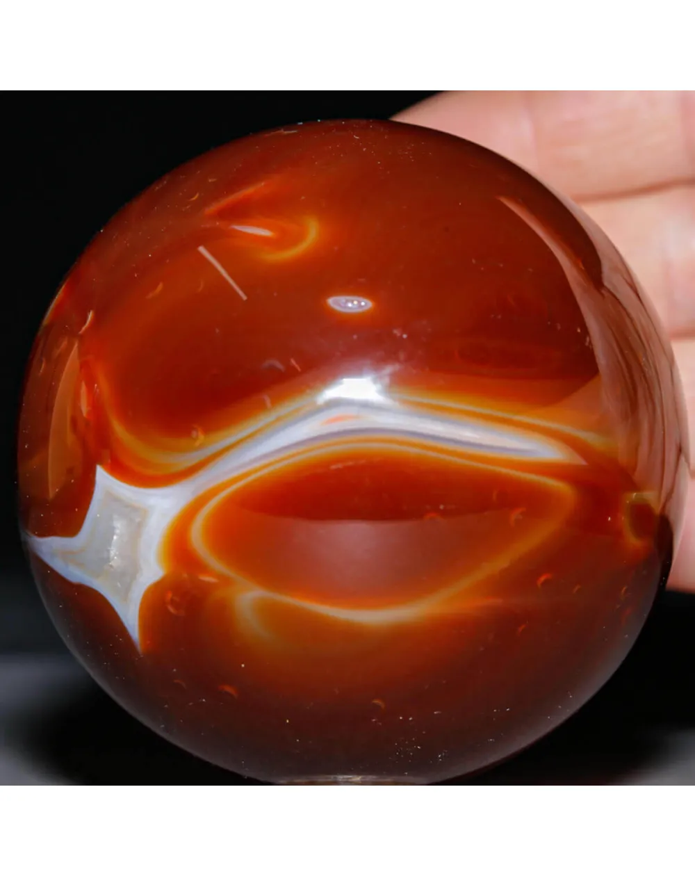 Sfera in Agata Naturale Tinta – Rosso Fuoco.