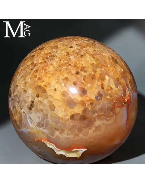 Sfera in Agata e Quarzo Ferruginoso – Geode Naturale.