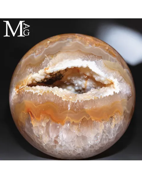 Sfera in Agata e Quarzo Ferruginoso – Geode Naturale.
