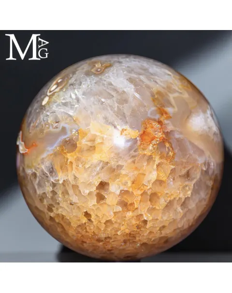 Sfera in Agata e Quarzo Ferruginoso – Geode Naturale.